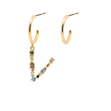 Load image into Gallery viewer, Letters Gold Earrings