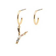 Load image into Gallery viewer, Letters Gold Earrings