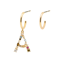 Load image into Gallery viewer, Letters Gold Earrings