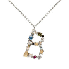 Load image into Gallery viewer, Letter B silver necklace