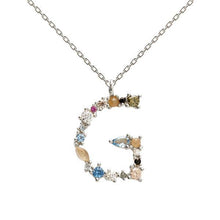 Load image into Gallery viewer, Letter G silver necklace