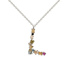 Load image into Gallery viewer, Letter L silver necklace