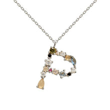 Load image into Gallery viewer, Letter P silver necklace