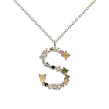 Load image into Gallery viewer, Letter S silver necklace