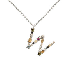 Load image into Gallery viewer, Letter W silver necklace