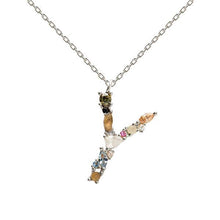 Load image into Gallery viewer, Letter Y silver necklace