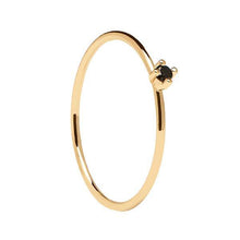 Load image into Gallery viewer, Black Solitary Gold Ring
