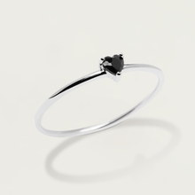 Load image into Gallery viewer, Black Heart Ring Silver
