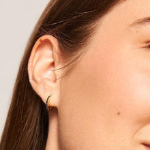 Load image into Gallery viewer, Black Mini Hoops Gold
