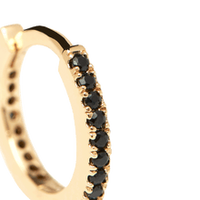 Load image into Gallery viewer, Black Mini Hoops Gold
