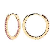Load image into Gallery viewer, Lavender Medium Hoops Gold
