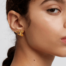 Load image into Gallery viewer, Fleur Gold Earrings
