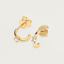 Load image into Gallery viewer, White Solitary Earrings Gold
