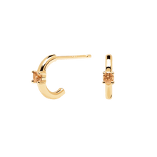 Load image into Gallery viewer, Champagne Solitary Earrings Gold
