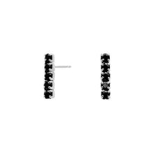 Load image into Gallery viewer, Black Kira silver earrings
