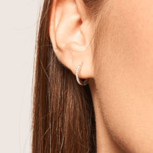 Load image into Gallery viewer, White Mini Hoops Silver
