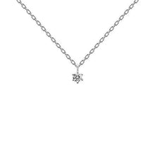 Load image into Gallery viewer, White Solitary silver necklace

