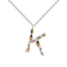 Load image into Gallery viewer, Letter K silver necklace
