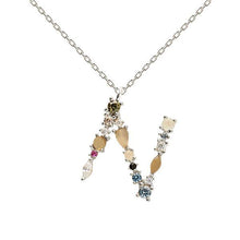 Load image into Gallery viewer, Letter N silver necklace
