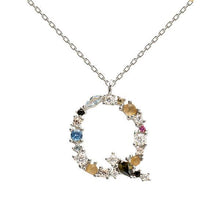 Load image into Gallery viewer, Letter Q silver necklace
