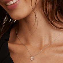Load image into Gallery viewer, White Heart Necklace Silver
