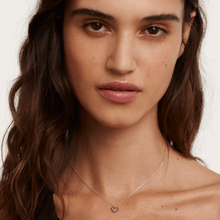 Load image into Gallery viewer, Black Heart Necklace Silver
