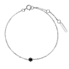 Load image into Gallery viewer, Black Solitary Bracelet Silver
