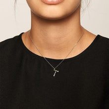 Load image into Gallery viewer, Letter T silver necklace
